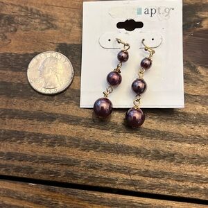Purple and Gold Dangle Earrings NWT